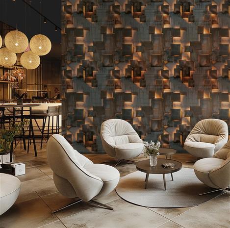 Digital Geometric Glow - 79016-0 Tapetti – kuva 2/2