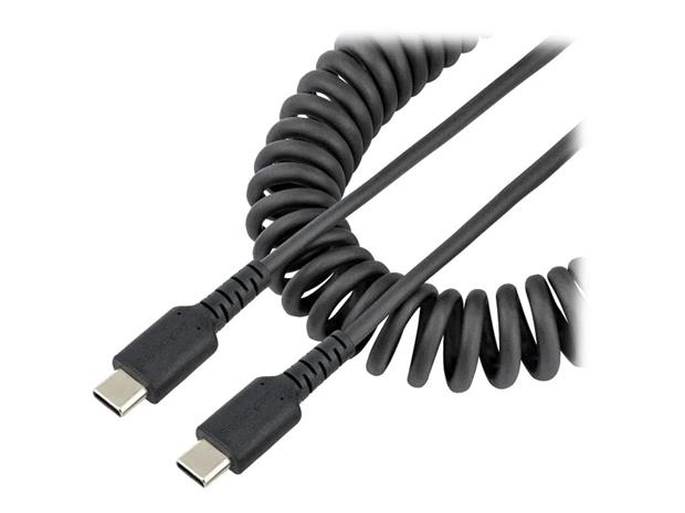 StarTech.com 20in (50cm) USB C Charging Cable Coiled Heavy Duty Fast Charge & Sync USB-C Cable USB 2.0 Type-C Cable