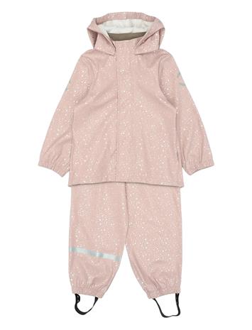 mikk-line Pu Glitter Rain Set W. Susp/104 - Pink - 98