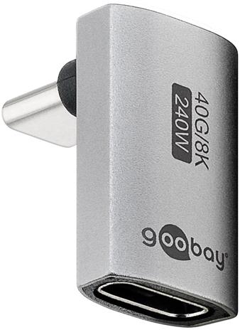 Pro USB-C - USB4 - 90° long - adapter - silver