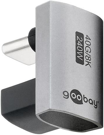 Pro USB-C - USB4 - 180° U-Shape - adapter - silver