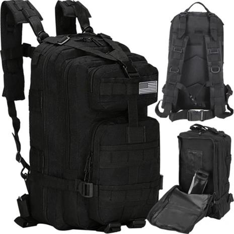 Military style XL-reppu, 30L, musta