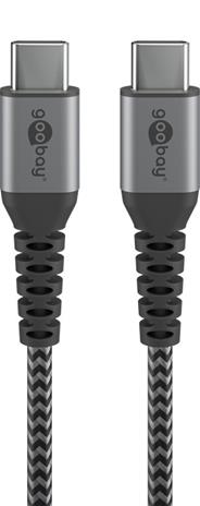 Goobay USB-C <-> USB-C - Sleeve - 0.5m - Musta