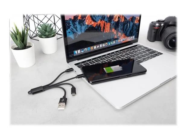 DIGITUS 3-in-1 Charger Cable - Lightning cable - Lightning / USB - 15 cm