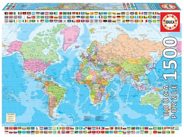 Educa The World Map 1500p palapeli