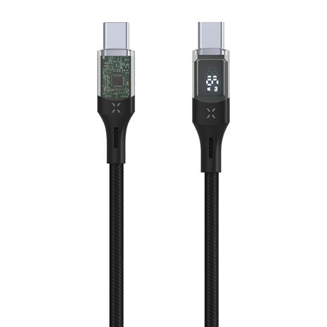FIXED LED Charging Display USB-C/C 100W cable 1.2m - Black