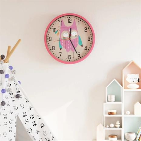 vidaXL Seinäkello pinkki Ø25,5 cm polystyreeni ja lasi