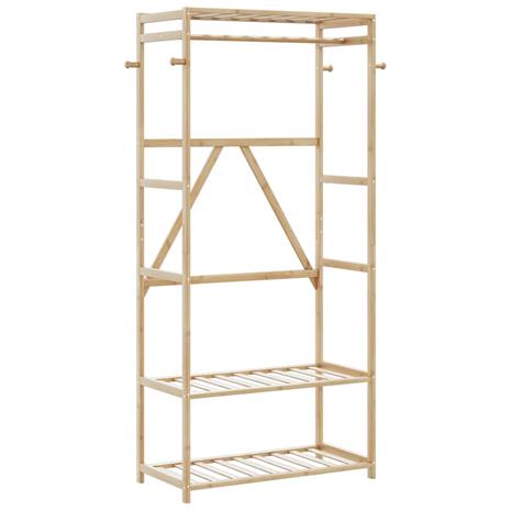 vidaXL Vaateteline hyllyillä 80x40x175 cm Bambu