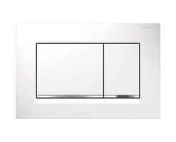 Geberit actuator plate sigma30 white/bright chrome/white