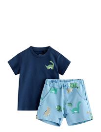 Lindex Set With Top And Shorts - Navy - 104