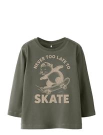 name it Nmmbertram Ls Nreg Top - Khaki green - 116