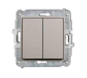 Karlik Mini kaksoiskytkin, taupe, 60mwp-44.1