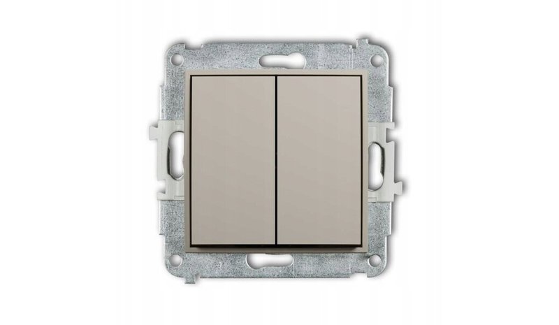Karlik Mini kaksoiskytkin, taupe, 60mwp-44.1