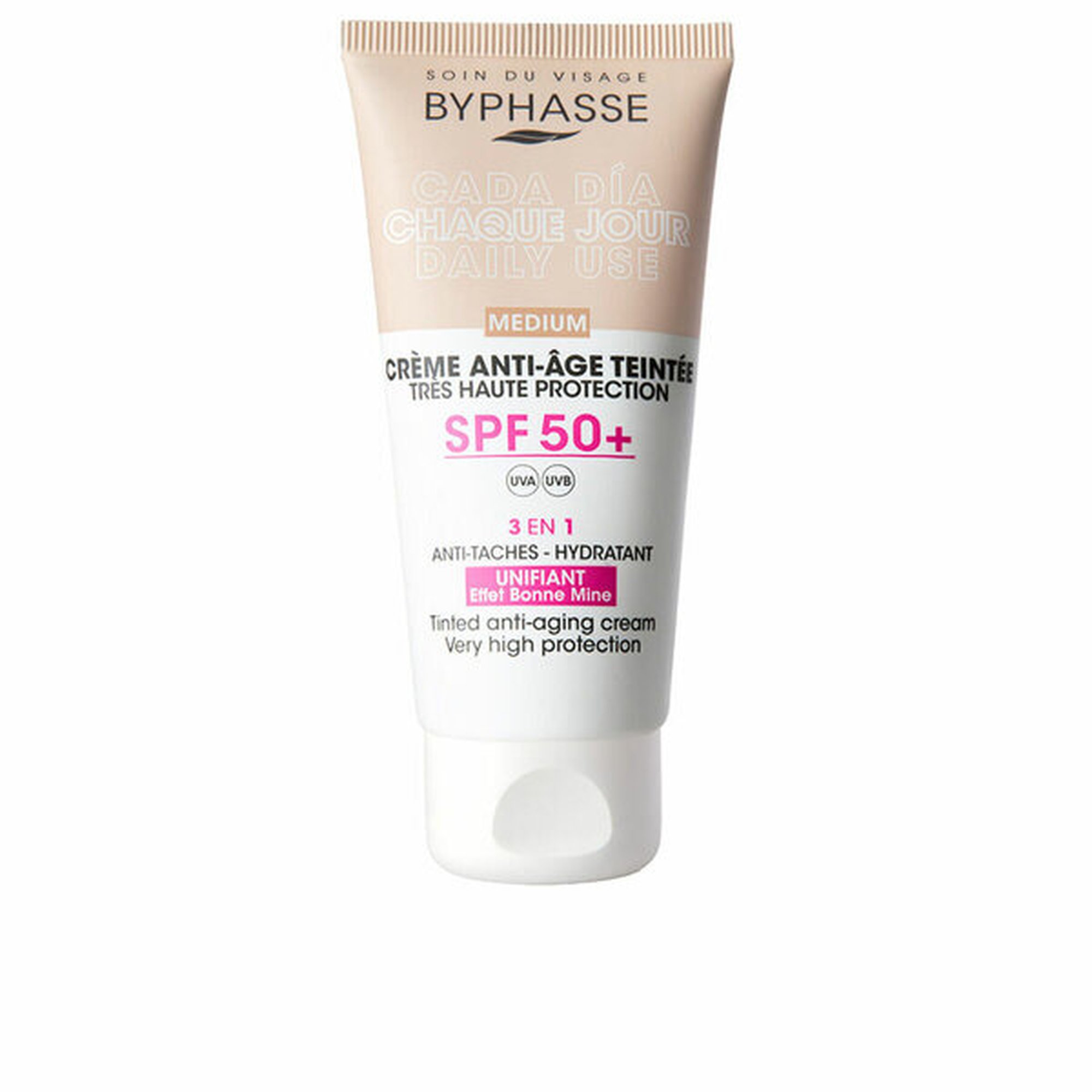 IKÄÄNTYMISVASTAINEN KASVOCRÈME VÄRILLÄ SPF50+ #medium 50 ml