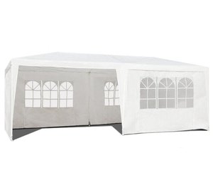Kaupallinen puutarhapaviljonki teltta 3x6 m 6 seinät valkoinen MultiGarden