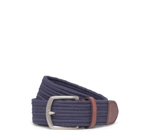 Ralph Lauren Golf Leather-Trim Webbed Belt - Navy - 42