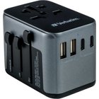 Verbatim Yleismaailmallinen matkasovitin UTA-03 PD30W/QC / 2xUSB / 2xType-C