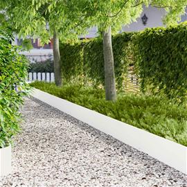 vidaXL Nurmireunus 20 pcs 103 x 30 cm Teräs valkoinen