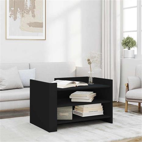 vidaXL Sohvapöytä musta 80x50x50 cm tekninen puu – kuva 3/4