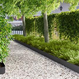 vidaXL Nurmireunus 50 pcs 100 x 20 cm Teräs Musta