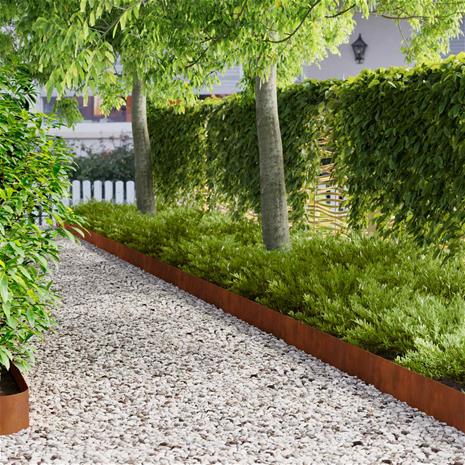 vidaXL Nurmireunus 30 pcs 100 x 12 cm Teräs Ruosteinen
