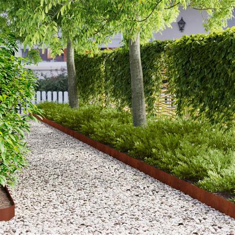 vidaXL Nurmireunus 50 pcs 100 x 15 cm Teräs Ruosteinen