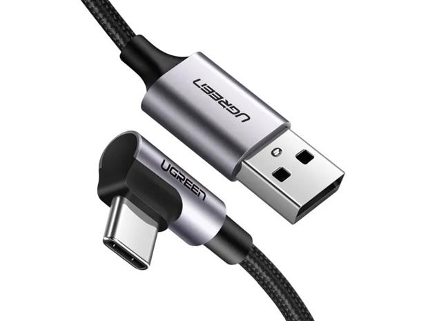 UGREEN Angled USB-C To USB-A Data Cable Black 1M – kuva 5/6