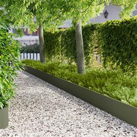 vidaXL Nurmireunus 10 pcs 103 x 30 cm Teräs Oliivinvihreä