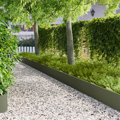 vidaXL Nurmireunus 10 pcs 103 x 30 cm Teräs Oliivinvihreä