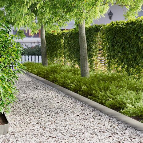 vidaXL Nurmireunus 10 pcs 100 x 15 cm Teräs Hopea