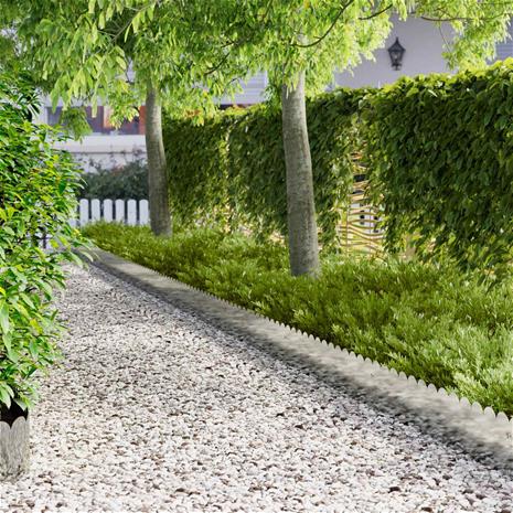 vidaXL Nurmireunus 20 pcs 103 x 25 cm Teräs Hopea