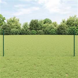 vidaXL Hitsattu lankaa 50 x 0,8 m (L x K) PVC-pinnoitettu teräs Vihreä