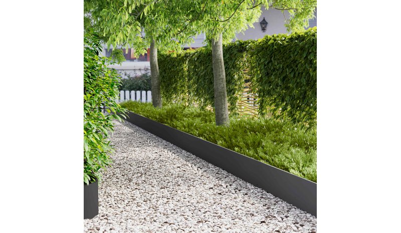 vidaXL Nurmireunus 20 pcs 103 x 30 cm Teräs Musta