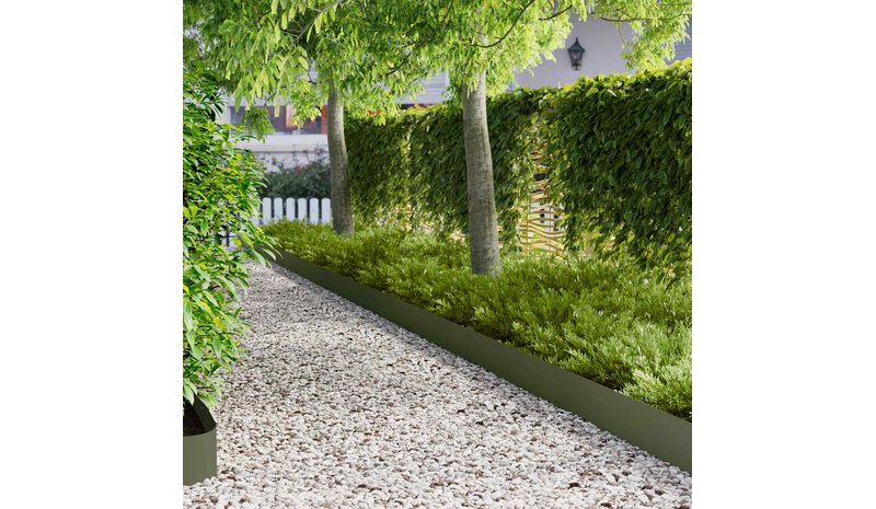 vidaXL Nurmireunus 30 pcs 103 x 20 cm Teräs Oliivinvihreä