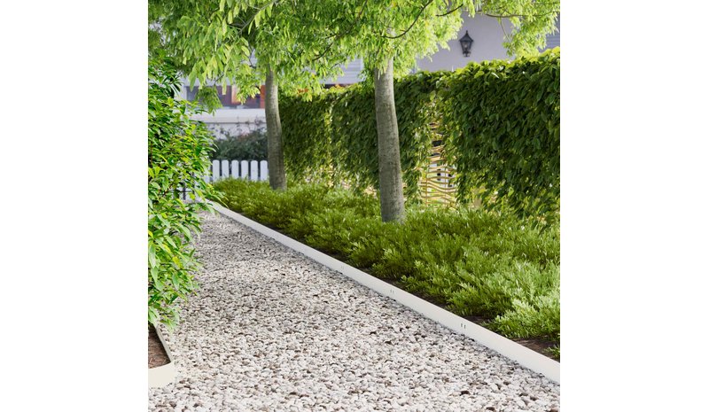 vidaXL Nurmireunus 30 pcs 100 x 12 cm Teräs valkoinen
