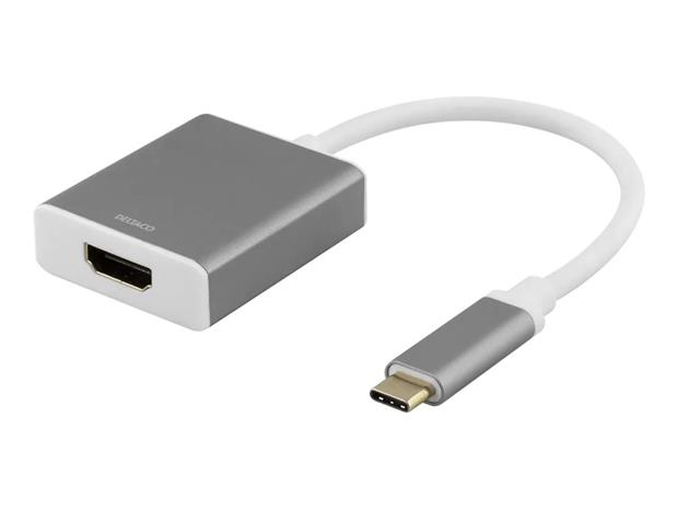 Deltaco USB-C HDMI -adapteri, Harmaa