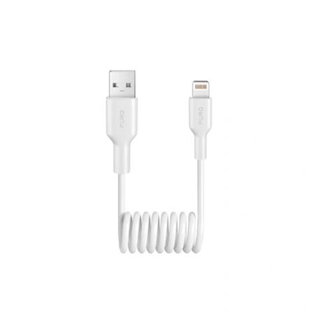 Puro 12W USB-A Spiral Cable - Lightning 1m - White