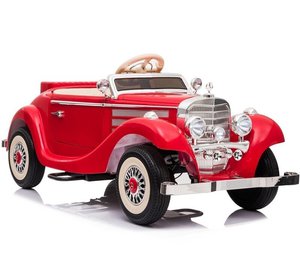 Kaksipaikkainen lasten sähköauto Retro Mercedes 540K, punainen