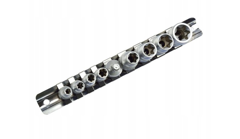 Geko E-torx -hylsyavain 1/4 3/8 E5-e16 (9 kpl)
