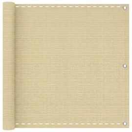 vidaXL Parvekkeen Verho Beige 90 x 800 cm HDPE ja alumiini