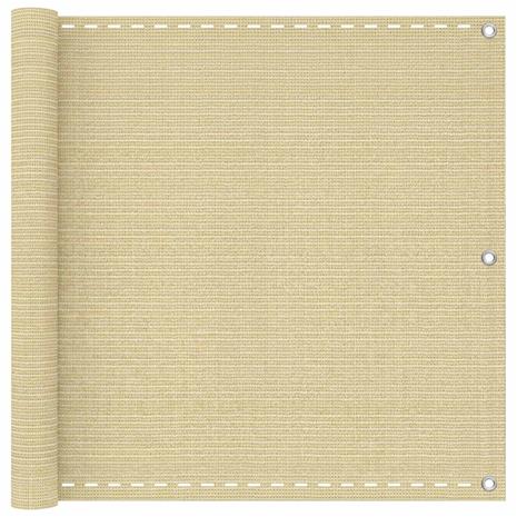 vidaXL Parvekkeen Verho Beige 90 x 800 cm HDPE ja alumiini