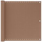 vidaXL Parvekkeen Verho Taupe 90 x 1200 cm HDPE ja alumiini