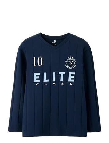 name it Nkmtitan Ls Nreg Top - Navy - 158-164