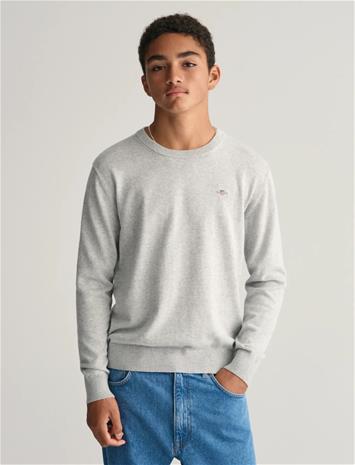 Gant Shield Classic Cotton C-Neck - Grey - 176