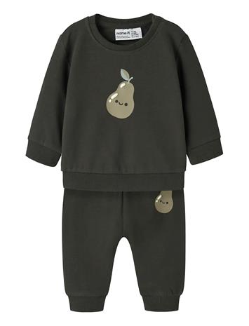 name it Nbmvonne Ls Sweat Box Bru Set - Khaki green - 86