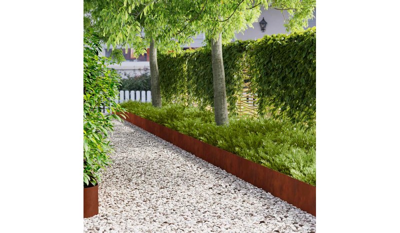 vidaXL Nurmireunus 20 pcs 100 x 18 cm Teräs Ruosteinen