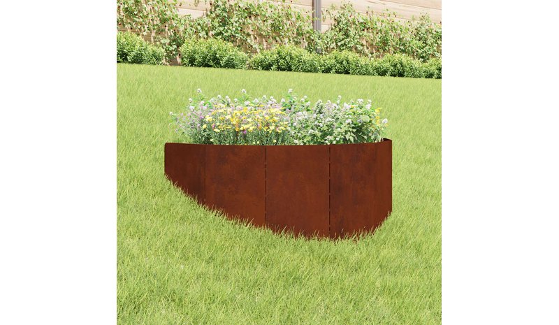vidaXL Nurmireunus 100 x 45 cm Teräs Ruosteinen