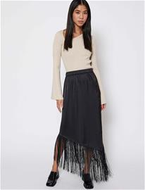 NORR Gili Fringe Skirt - Black - 38