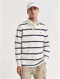 Gant Thin Stripe Heavy Rugger - Cream - XXL