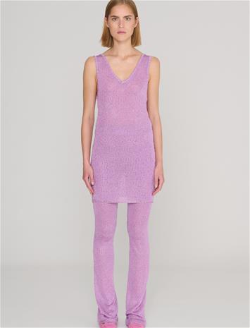 REMAIN Birger Christensen Sequin Knit Fitted Flared Pants - Purple - 40